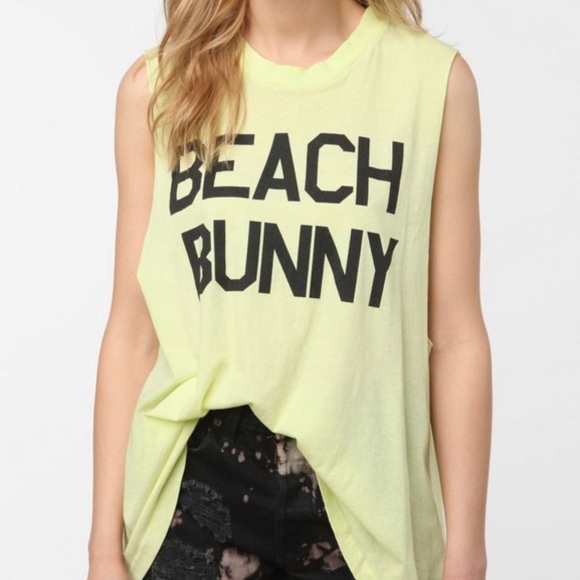 NWT Wildfox Beach Bunny Muscle Tee Shirt Small - Picture 2 of 6